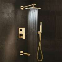 Bathroom European Shower Faucet Concealed 4 Way Shower Mixer Luxurious Wall Mount Ceiling Shower Set