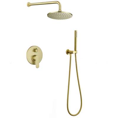 New products on china market luxury gold brass shower head cheap concealed shower set for bathroom