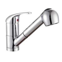 Pull Out Solid Brass Chrome Plated Basin Sink Kitchen Faucet Mixer Taps Made In China ABS Handset