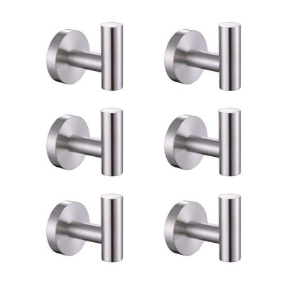 6 Pack metal Wall Hooks 304 Stainless Steel hanging hook for hanging clothes